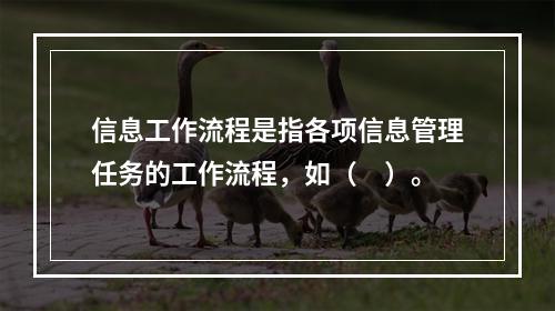 信息工作流程是指各项信息管理任务的工作流程，如（　）。