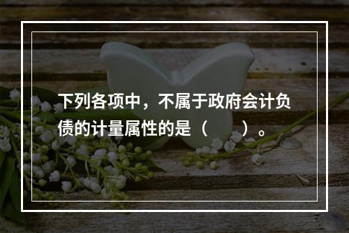 下列各项中，不属于政府会计负债的计量属性的是（　　）。