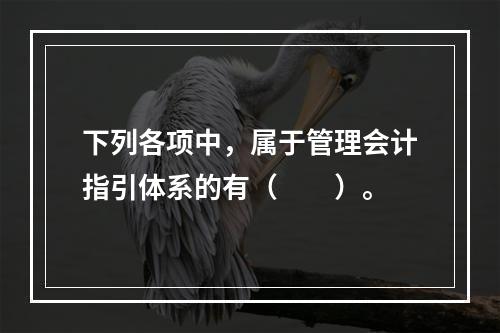 下列各项中，属于管理会计指引体系的有（　　）。