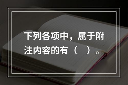 下列各项中，属于附注内容的有（　）。