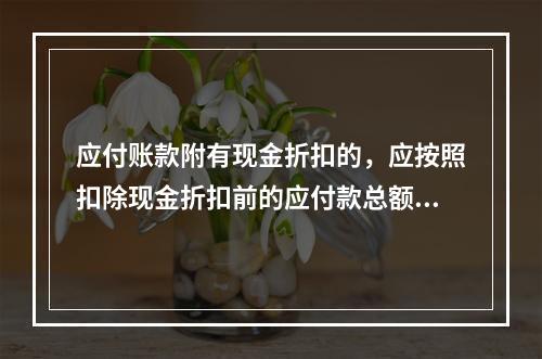 应付账款附有现金折扣的，应按照扣除现金折扣前的应付款总额入账