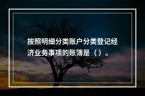 按照明细分类账户分类登记经济业务事项的账簿是（ ）。