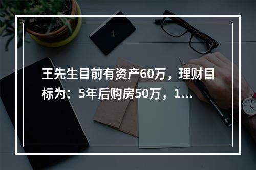 王先生目前有资产60万，理财目标为：5年后购房50万，10年