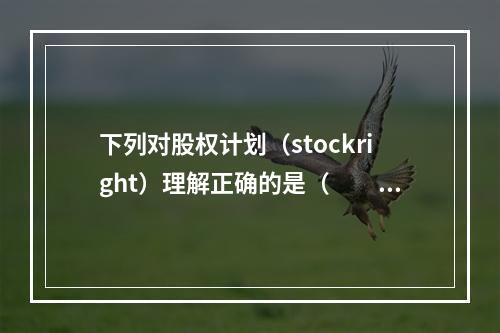 下列对股权计划（stockright）理解正确的是（　　）。