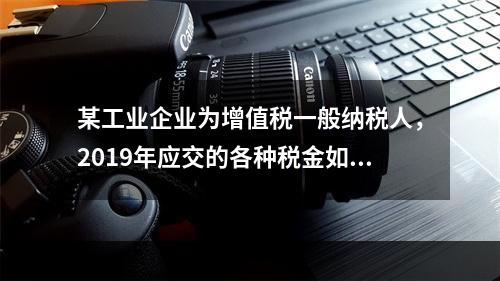 某工业企业为增值税一般纳税人，2019年应交的各种税金如下：