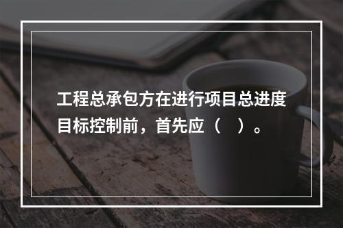 工程总承包方在进行项目总进度目标控制前，首先应（　）。