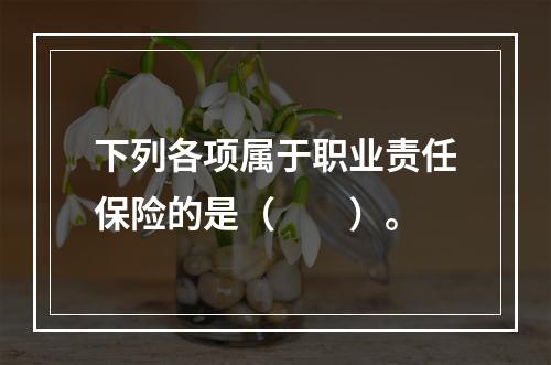 下列各项属于职业责任保险的是（　　）。