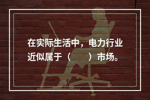 在实际生活中，电力行业近似属于（　　）市场。