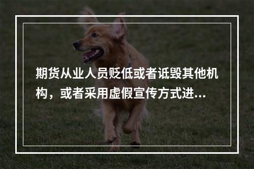 期货从业人员贬低或者诋毁其他机构，或者采用虚假宣传方式进行自