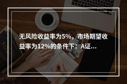 无风险收益率为5%，市场期望收益率为12%的条件下：A证券的