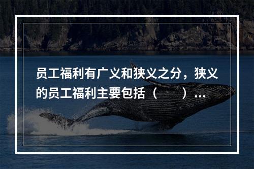 员工福利有广义和狭义之分，狭义的员工福利主要包括（　　）。