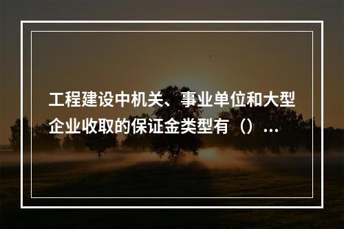 工程建设中机关、事业单位和大型企业收取的保证金类型有（）。