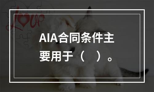 AIA合同条件主要用于（　）。