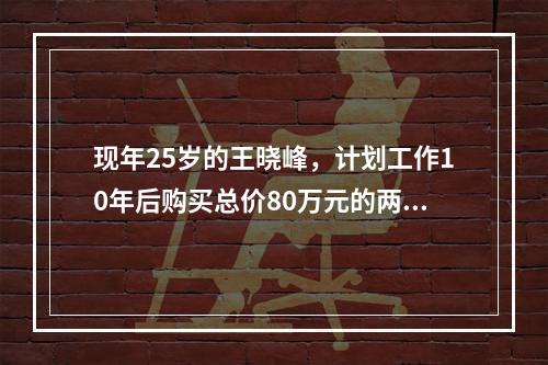 现年25岁的王晓峰，计划工作10年后购买总价80万元的两居室