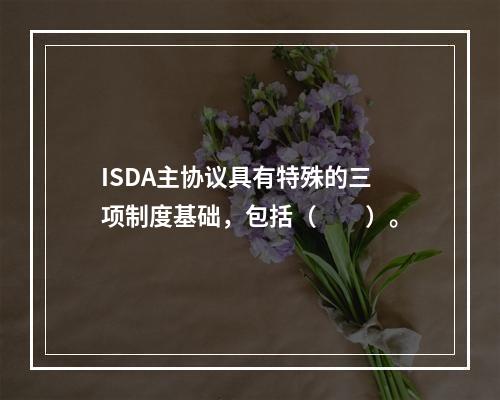 ISDA主协议具有特殊的三项制度基础，包括（　　）。