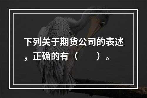 下列关于期货公司的表述，正确的有（　　）。