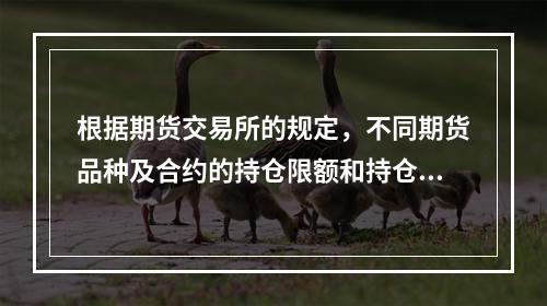 根据期货交易所的规定，不同期货品种及合约的持仓限额和持仓报告