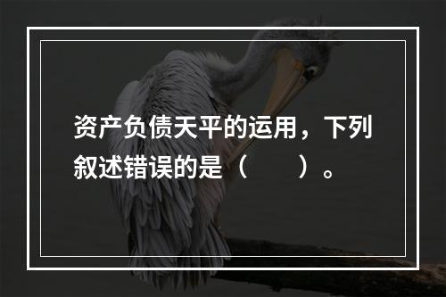 资产负债天平的运用，下列叙述错误的是（　　）。