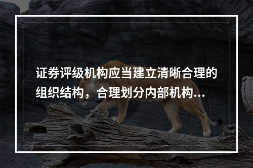 证券评级机构应当建立清晰合理的组织结构，合理划分内部机构职能