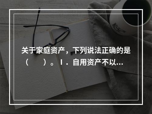 关于家庭资产，下列说法正确的是（　　）。Ⅰ．自用资产不以赚取