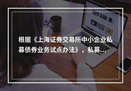 根据《上海证券交易所中小企业私募债券业务试点办法》，私募债券