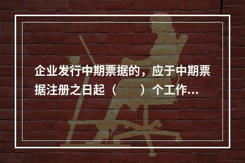 企业发行中期票据的，应于中期票据注册之日起（　　）个工作日内