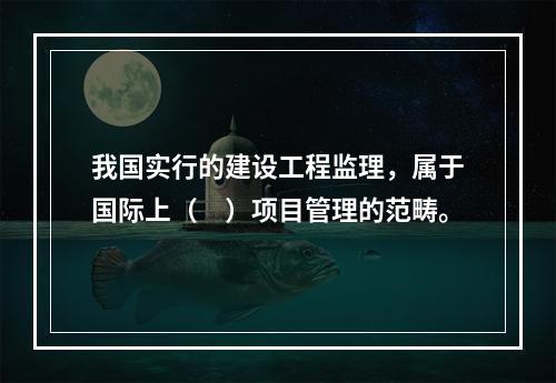 我国实行的建设工程监理，属于国际上（　）项目管理的范畴。