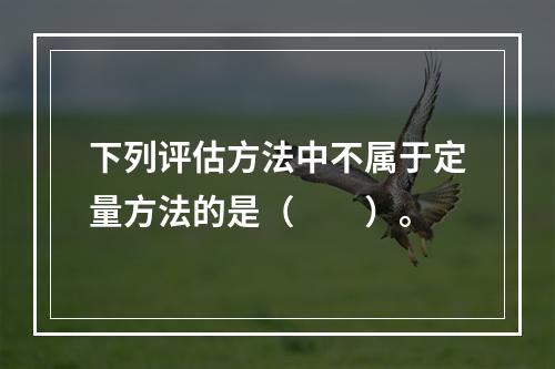 下列评估方法中不属于定量方法的是（　　）。