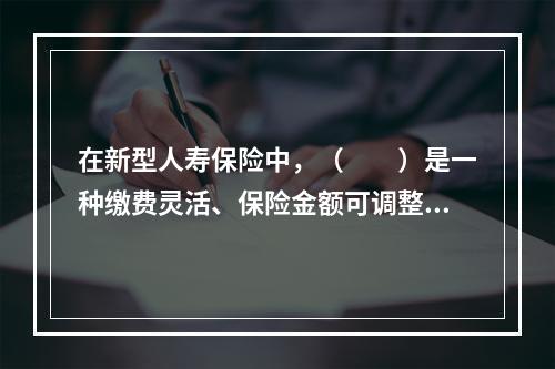 在新型人寿保险中，（　　）是一种缴费灵活、保险金额可调整、非