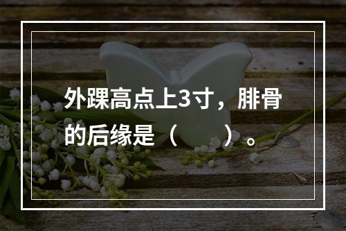 外踝高点上3寸，腓骨的后缘是（　　）。