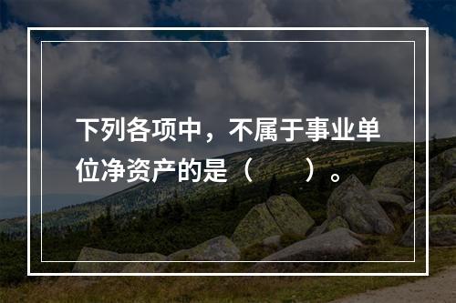 下列各项中，不属于事业单位净资产的是（　　）。