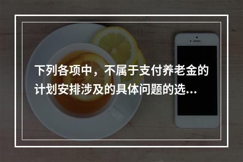 下列各项中，不属于支付养老金的计划安排涉及的具体问题的选项是