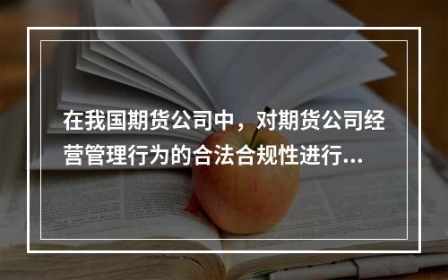 在我国期货公司中，对期货公司经营管理行为的合法合规性进行审查