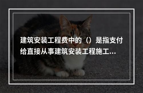 建筑安装工程费中的（）是指支付给直接从事建筑安装工程施工作业