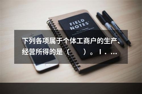 下列各项属于个体工商户的生产、经营所得的是（　　）。Ⅰ．个体