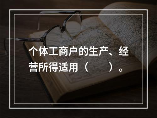 个体工商户的生产、经营所得适用（　　）。