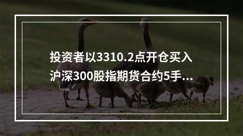 投资者以3310.2点开仓买入沪深300股指期货合约5手，当