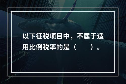 以下征税项目中，不属于适用比例税率的是（　　）。