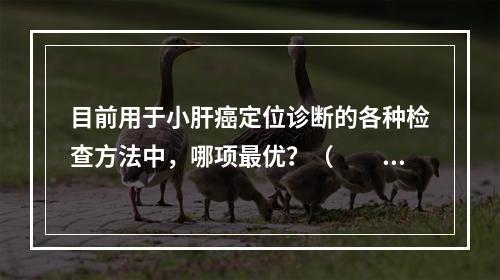 目前用于小肝癌定位诊断的各种检查方法中，哪项最优？（　　）