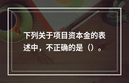 下列关于项目资本金的表述中，不正确的是（）。