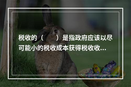 税收的（　　）是指政府应该以尽可能小的税收成本获得税收收入。