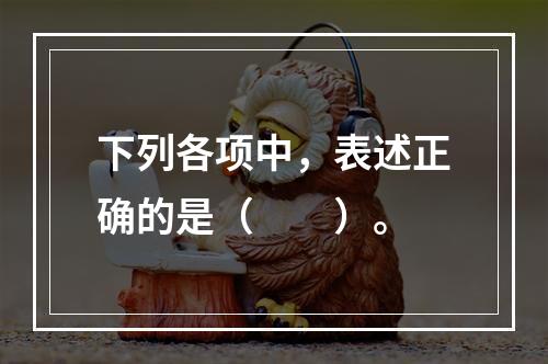 下列各项中，表述正确的是（　　）。