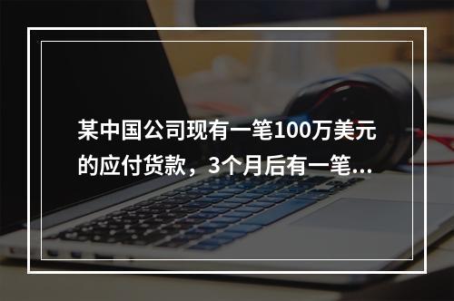 某中国公司现有一笔100万美元的应付货款，3个月后有一笔20