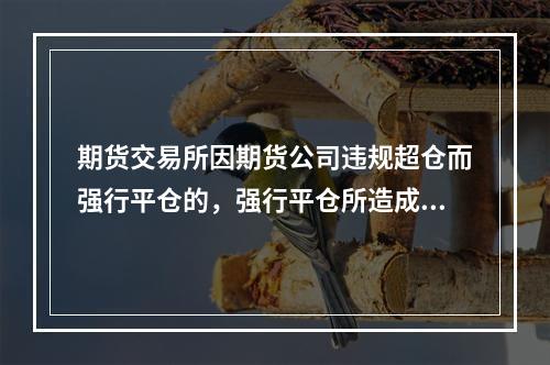 期货交易所因期货公司违规超仓而强行平仓的，强行平仓所造成的损