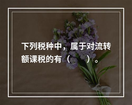 下列税种中，属于对流转额课税的有（　　）。