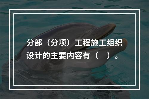 分部（分项）工程施工组织设计的主要内容有（　）。