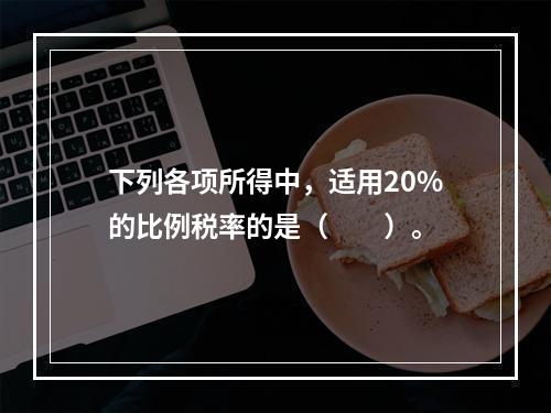 下列各项所得中，适用20%的比例税率的是（　　）。