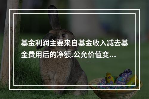 基金利润主要来自基金收入减去基金费用后的净额.公允价值变动损