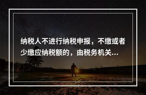 纳税人不进行纳税申报，不缴或者少缴应纳税额的，由税务机关追缴