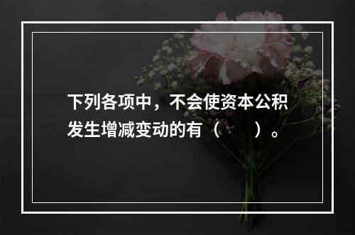 下列各项中，不会使资本公积发生增减变动的有（　　）。